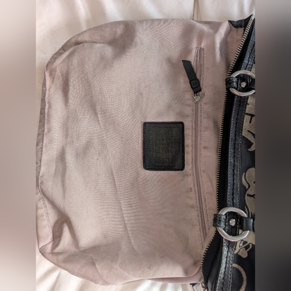 Coach Horse and Carriage Pleated Canvas Satchel PROJECT BAG - Picture 10 of 14